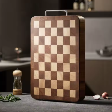 Planche à découper en bois massif style damier