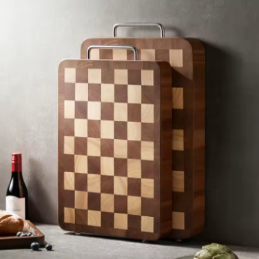Planche à découper en bois massif style damier