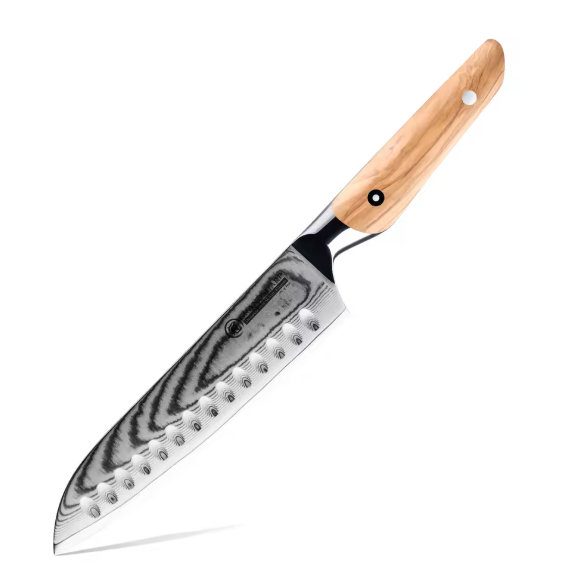 Couteaux de cuisine japonais avec manche en bois d'olivier