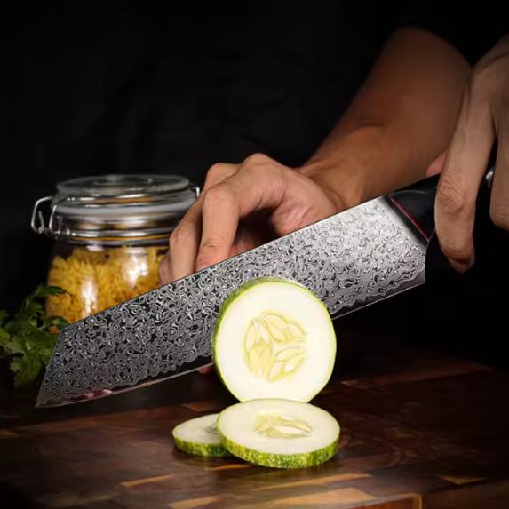 Couteau Kiritsuke japonais en acier Damas