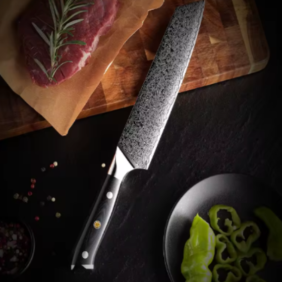 Couteau Kiritsuke japonais en acier Damas