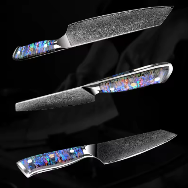 Couteau Kiritsuke en acier damas