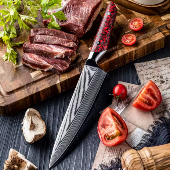 Couteau de Chef professionnel en acier Damas