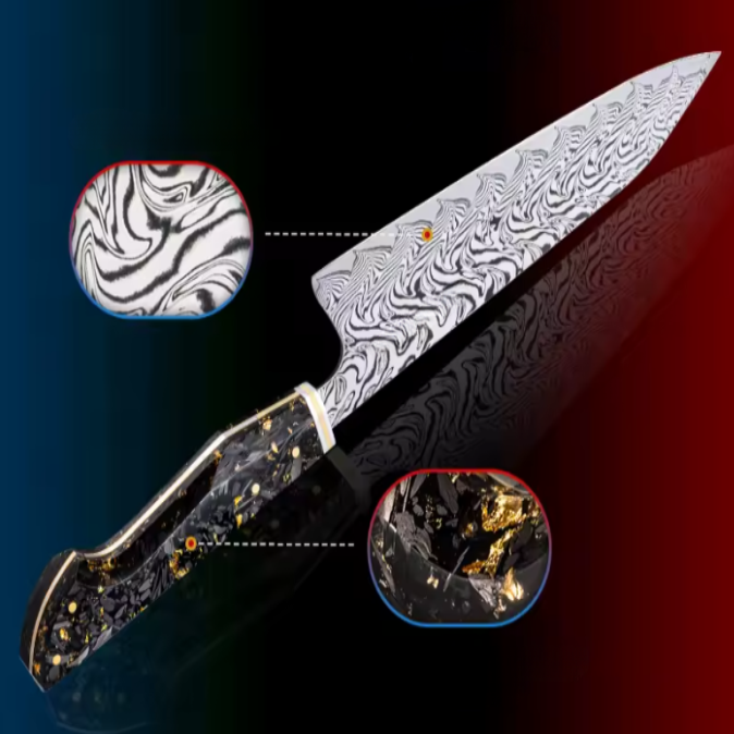 Couteau de Chef en acier Damas