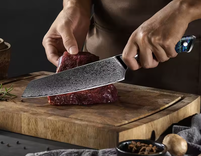 Couteau Kiritsuke en acier damas