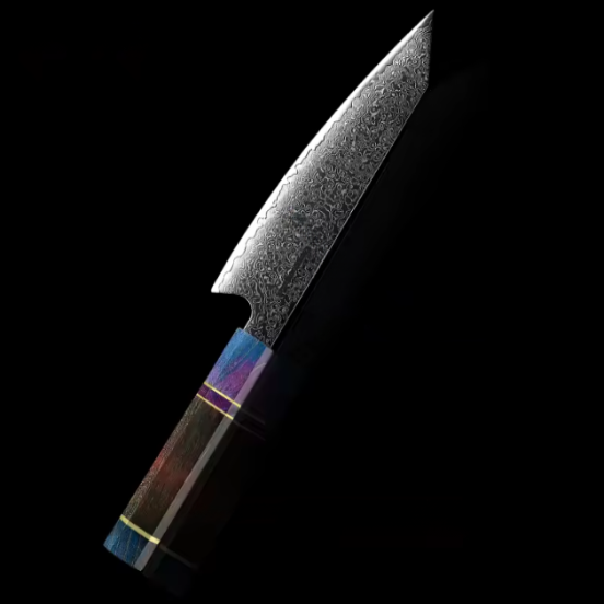 Couteau Kiritsuke japonais en acier damas