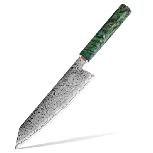 Couteau Kiritsuke japonais en acier Damas