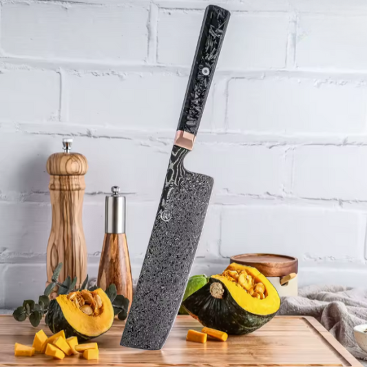 Couteau de Chef japonais Nakiri en damas noir