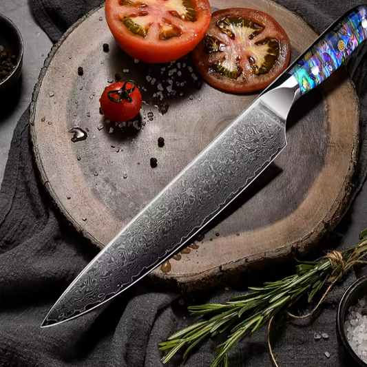 Couteau de Chef professionnel japonais en acier Damas