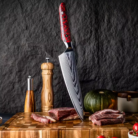Couteau de Chef professionnel en acier Damas