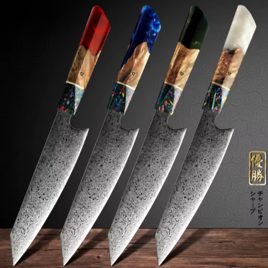 Couteaux Kiritsuke japonais en acier Damas