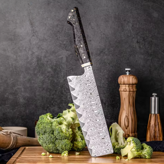 Couteau de Chef japonais Nakiri en acier Damas