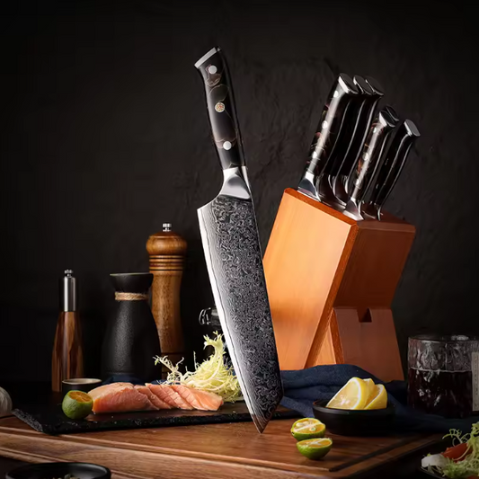 Couteau japonais Kiritsuke en acier damas